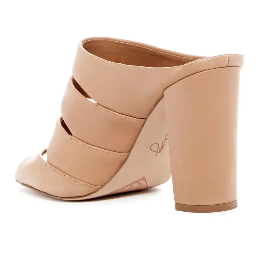 Arturo Chiang New MULES Slip-on Clogs Cut-Out Leather Sandal Women's 10 NWT - Picture 2 of 9